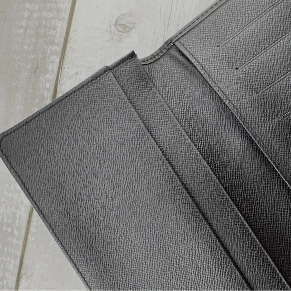 AUTHENTIC Louis Vuitton Monogram Porte Valeurs Checkbook Wallet. Black.